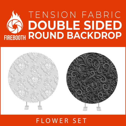 Flower Set-18 Double Sided Round Tension Fabric Photo Booth Backdrop