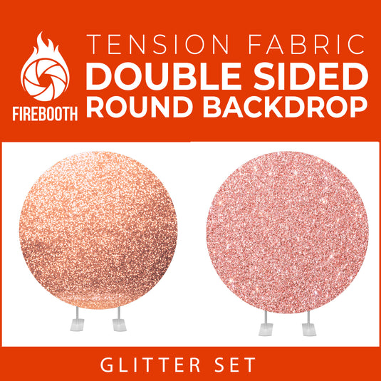 Glitter Set-1 Double Sided Round Tension Fabric Photo Booth Backdrop