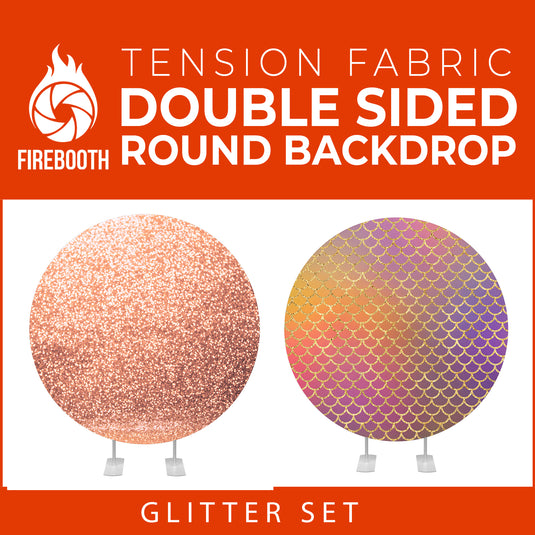 Glitter Set-8 Double Sided Round Tension Fabric Photo Booth Backdrop