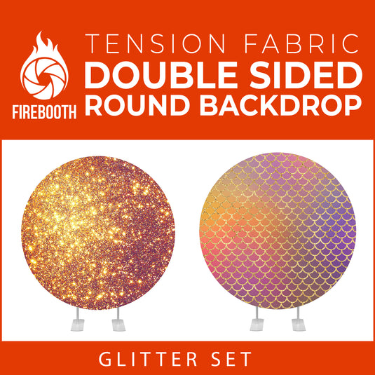 Glitter Set-9 Double Sided Round Tension Fabric Photo Booth Backdrop