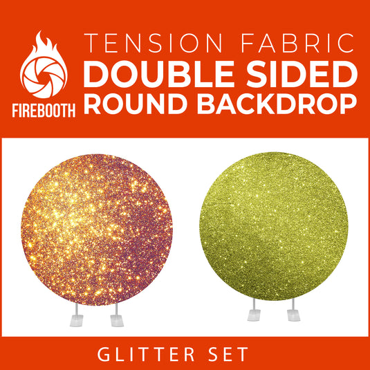 Glitter Set-11 Double Sided Round Tension Fabric Photo Booth Backdrop