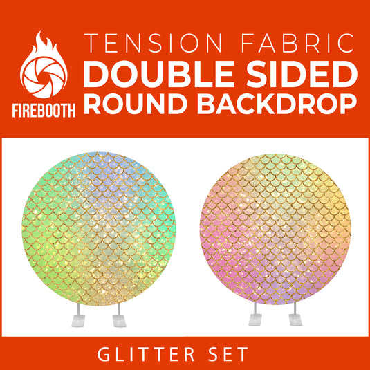 Glitter Set-18 Double Sided Round Tension Fabric Photo Booth Backdrop