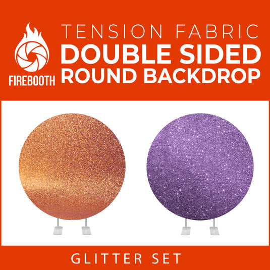 Glitter Set-19 Double Sided Round Tension Fabric Photo Booth Backdrop