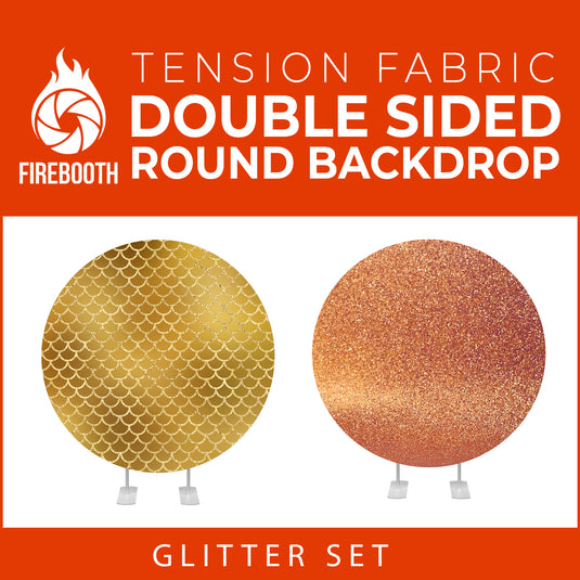 Glitter Set-20 Double Sided Round Tension Fabric Photo Booth Backdrop