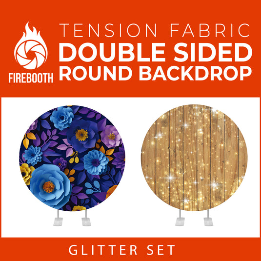Glitter Set-26 Double Sided Round Tension Fabric Photo Booth Backdrop
