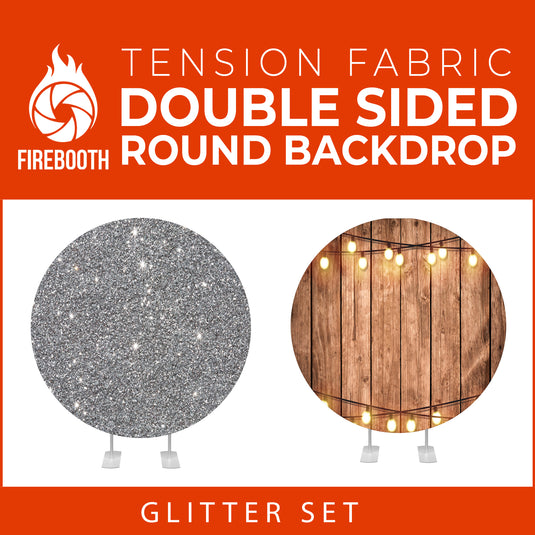 Glitter Set-30 Double Sided Round Tension Fabric Photo Booth Backdrop