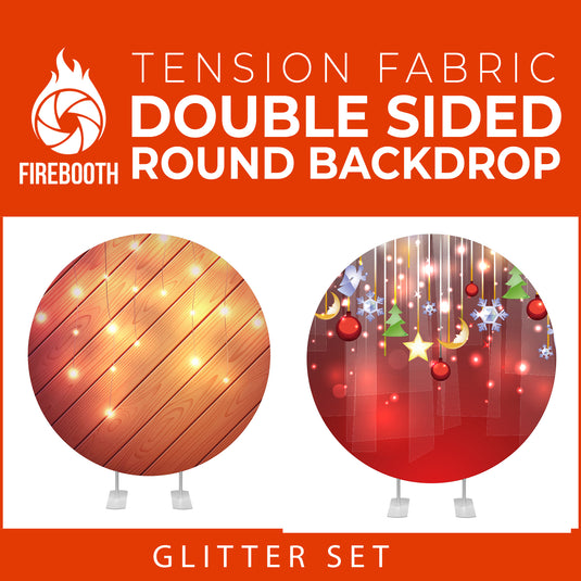 Glitter Set-33 Double Sided Round Tension Fabric Photo Booth Backdrop
