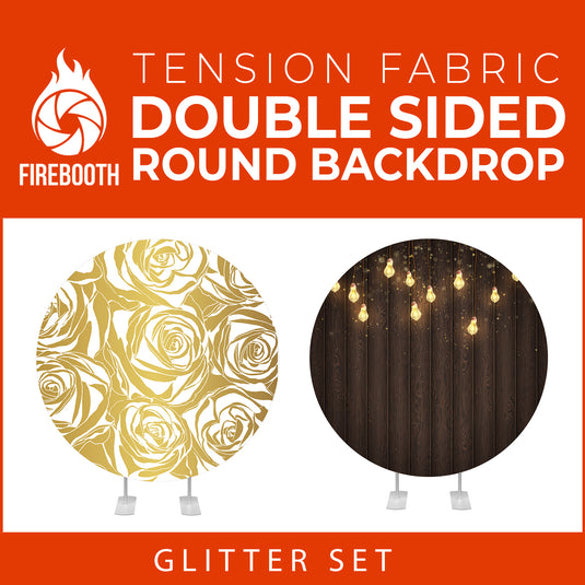 Glitter Set-38 Double Sided Round Tension Fabric Photo Booth Backdrop