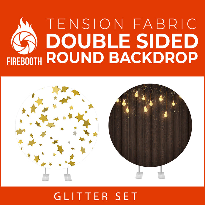 Glitter Set-40 Double Sided Round Tension Fabric Photo Booth Backdrop