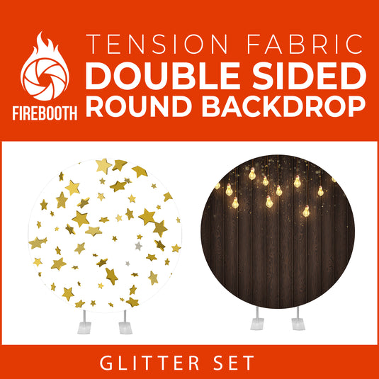 Glitter Set-40 Double Sided Round Tension Fabric Photo Booth Backdrop