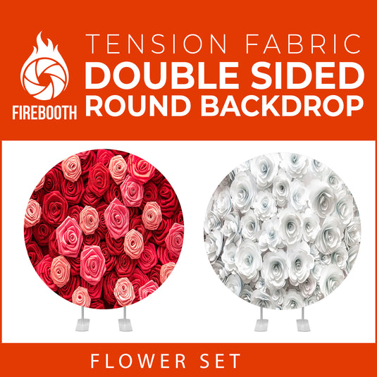 Flower Set-26 Double Sided Round Tension Fabric Photo Booth Backdrop