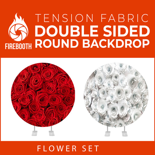 Flower Set-27 Double Sided Round Tension Fabric Photo Booth Backdrop