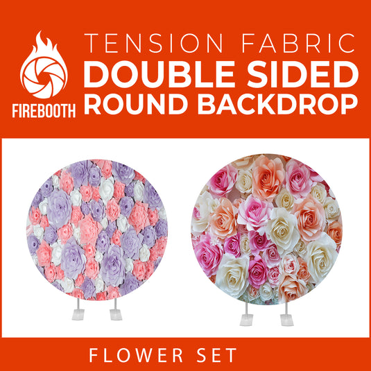 Flower Set-31 Double Sided Round Tension Fabric Photo Booth Backdrop