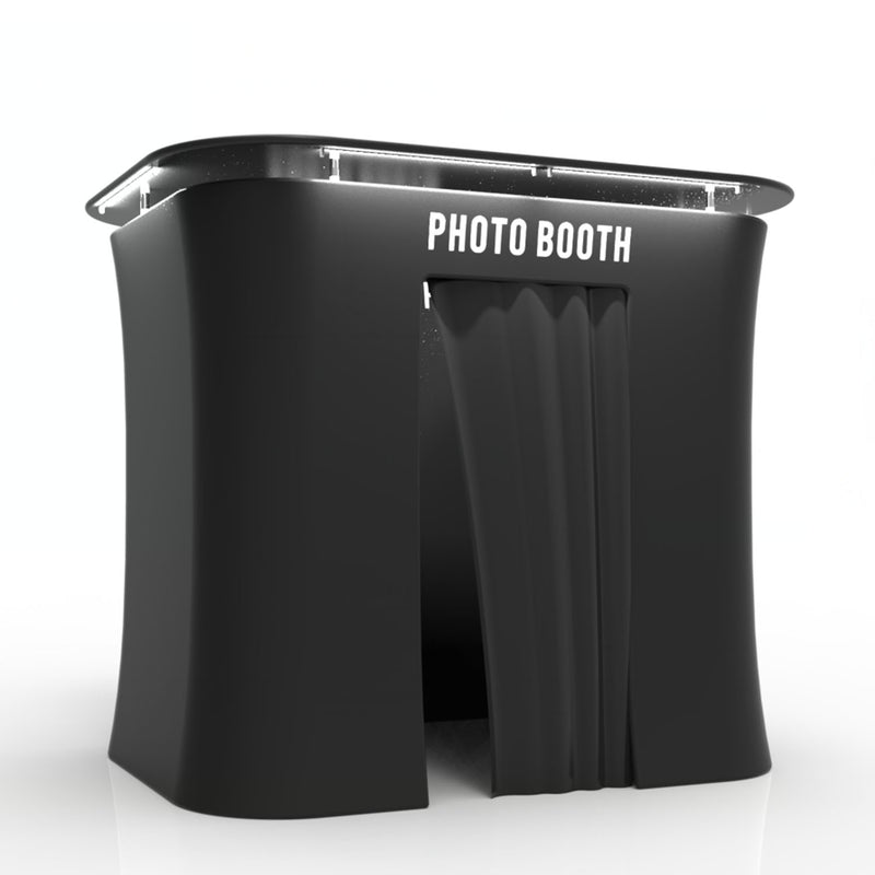 Load image into Gallery viewer, Black Tension Fabric Photo Booth Enclosure with LED Roof Top
