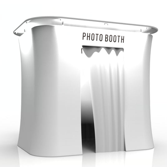 White Tension Fabric Photo Booth Enclosure with LED Roof Top